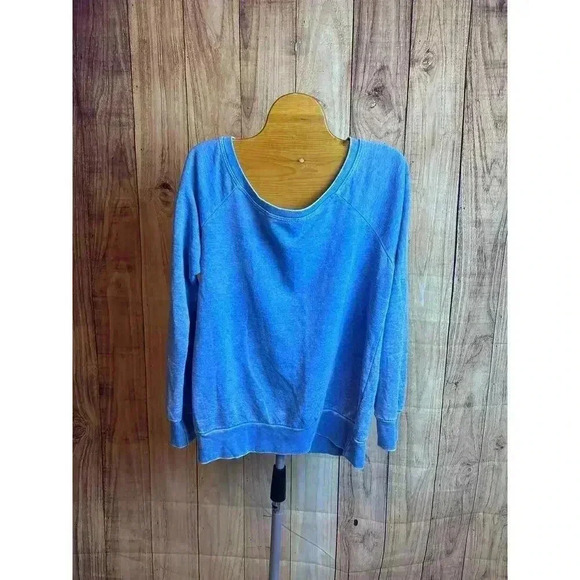 Chaser Scoop Neck Lightweight Sweatshirt Washed Out Blue Women's Size S - Picture 1 of 6